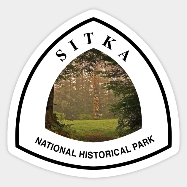 Sitka National Historical Park trail marker Sticker by nylebuss